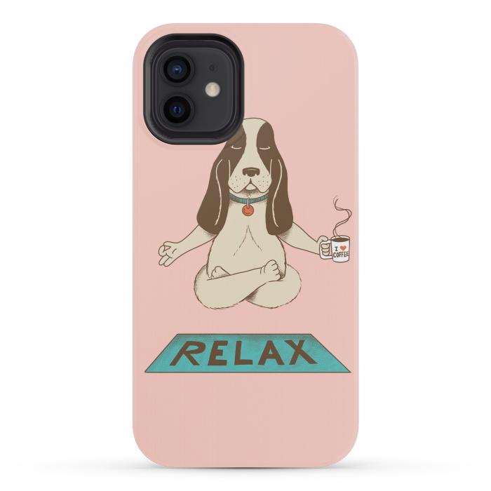 iPhone 12 mini StrongFit Dog Relax Rose by Coffee Man