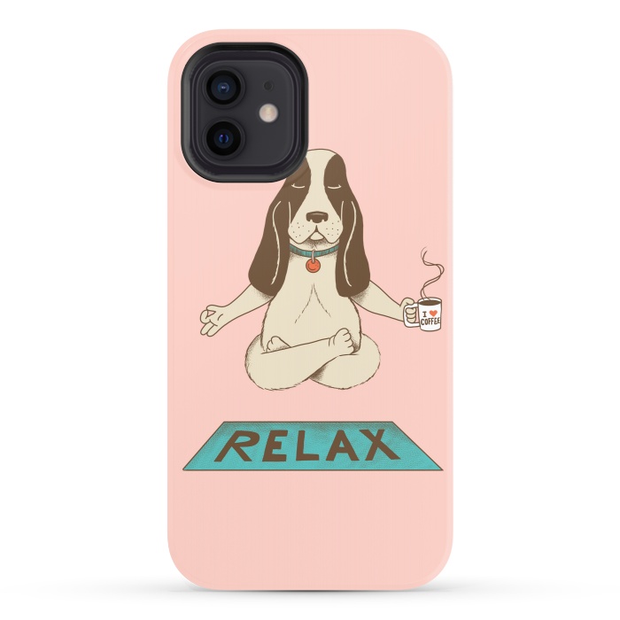 iPhone 12 StrongFit Dog Relax Rose by Coffee Man