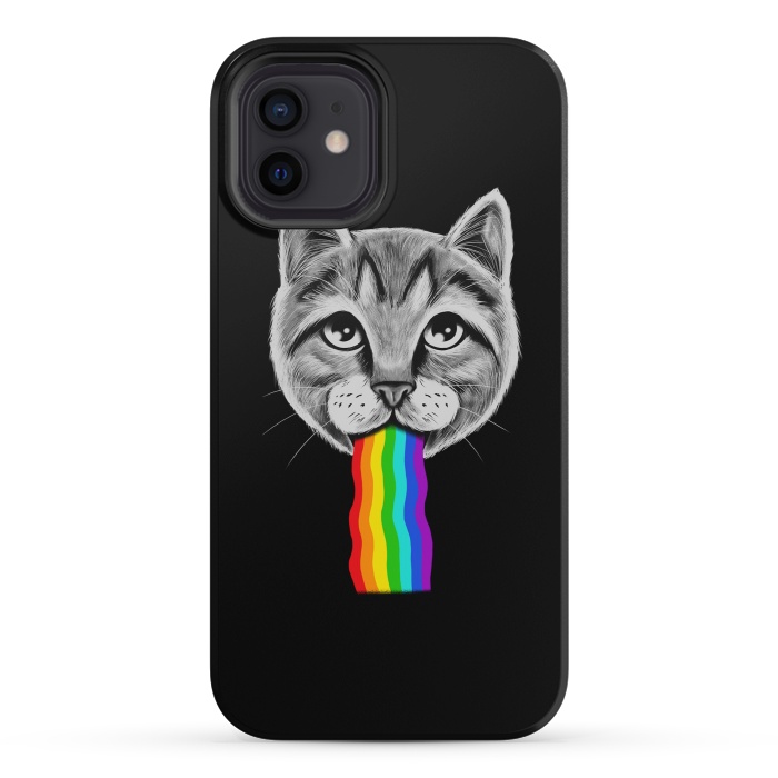 iPhone 12 mini StrongFit Cat rainbow by Coffee Man