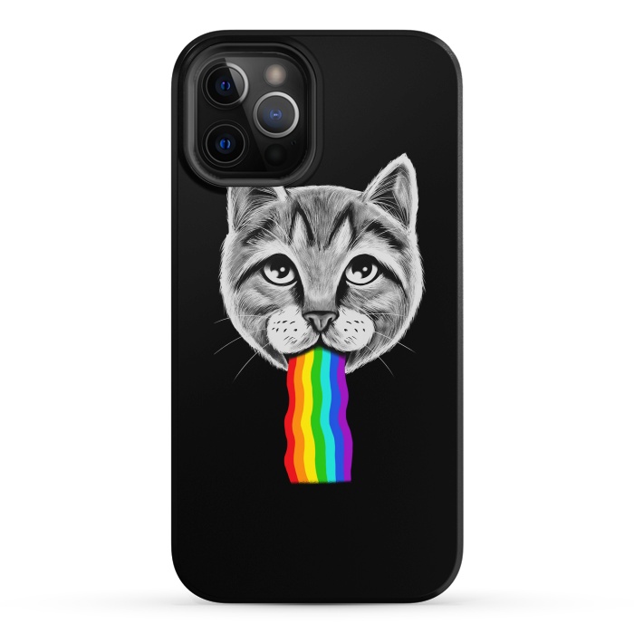 iPhone 12 Pro StrongFit Cat rainbow by Coffee Man