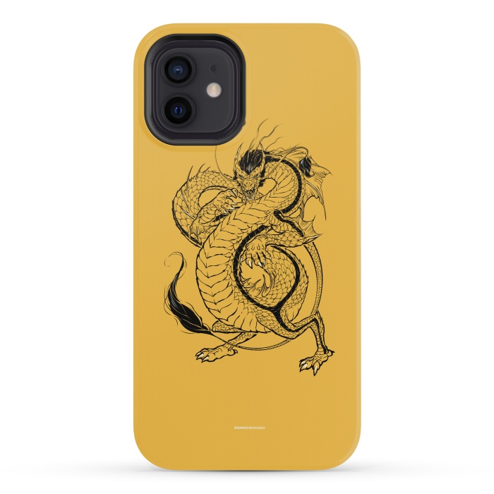 iPhone 12 mini StrongFit Black Dragon by Draco