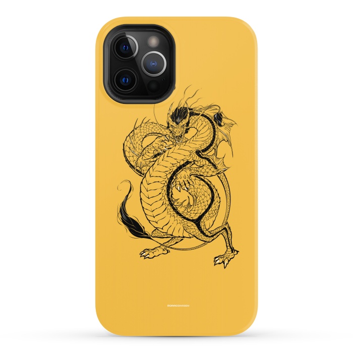 iPhone 12 Pro StrongFit Black Dragon by Draco