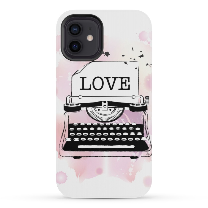 iPhone 12 mini StrongFit Love Typewriter by Martina