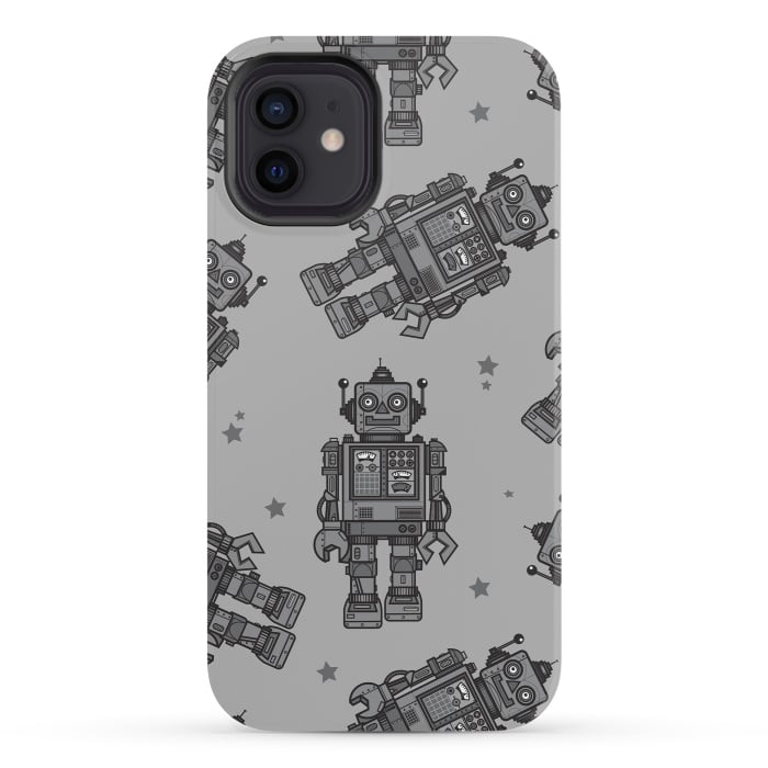 iPhone 12 mini StrongFit A Vintage Robot Friend Pattern  by Wotto