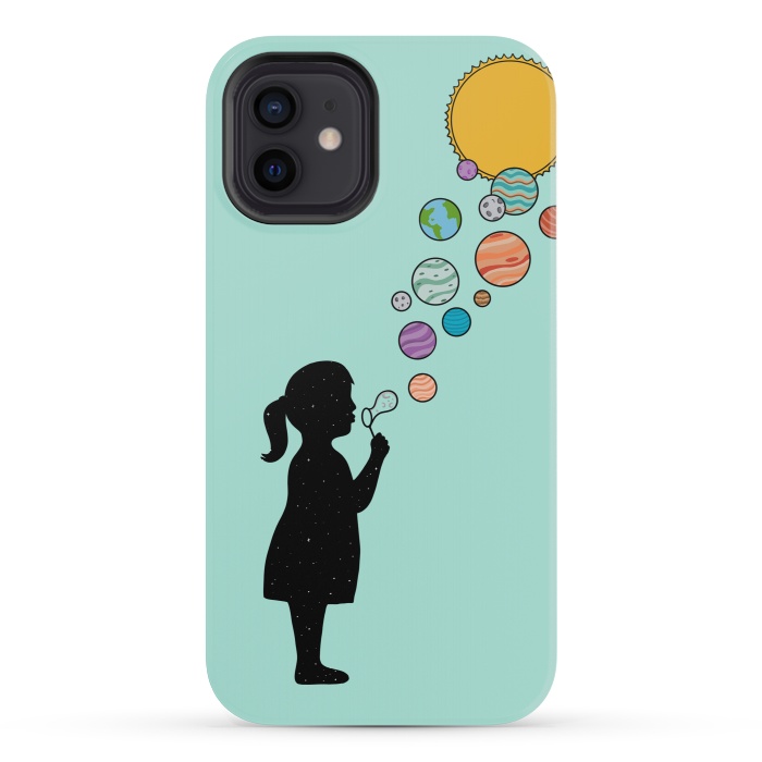 iPhone 12 mini StrongFit Planets bubbles by Coffee Man