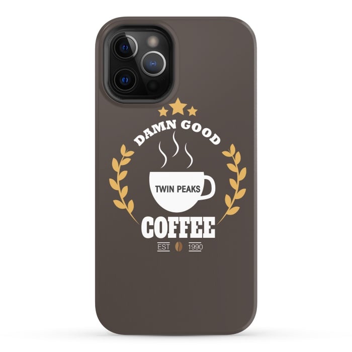 iPhone 12 Pro StrongFit Twin Peaks Damn Good Coffee by Alisterny