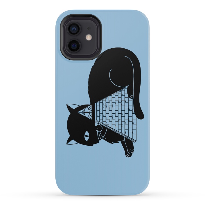 iPhone 12 mini StrongFit Cat Illuminati Blue by Coffee Man
