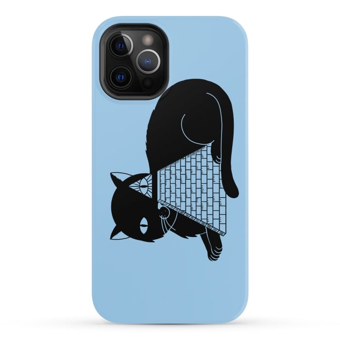 iPhone 12 Pro StrongFit Cat Illuminati Blue by Coffee Man