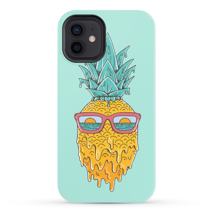 iPhone 12 StrongFit Pineapple Summer Blue by Coffee Man