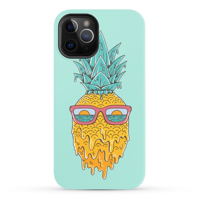 iPhone 12 Pro StrongFit Pineapple Summer Blue by Coffee Man