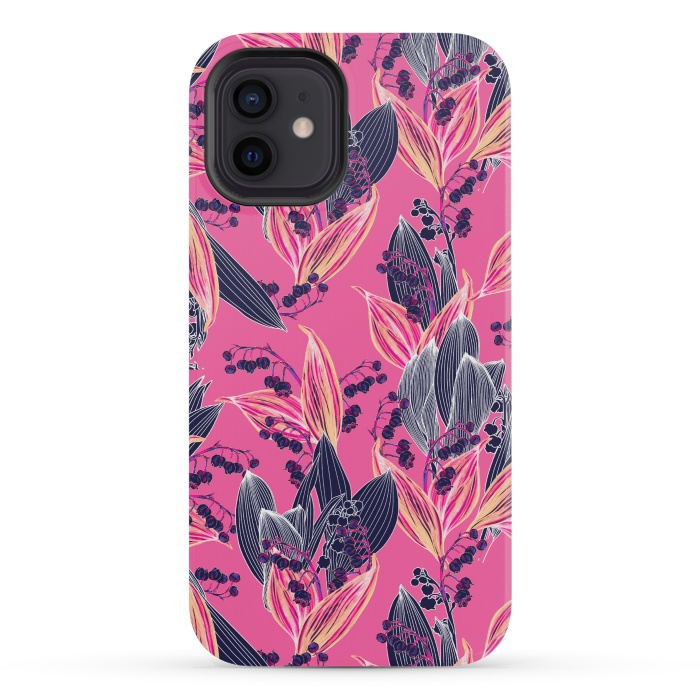 iPhone 12 mini StrongFit Acidic Floral by Victoria Krupp-Rombalski