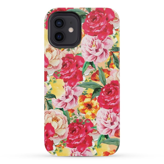 iPhone 12 mini StrongFit Red Roses by Rossy Villarreal