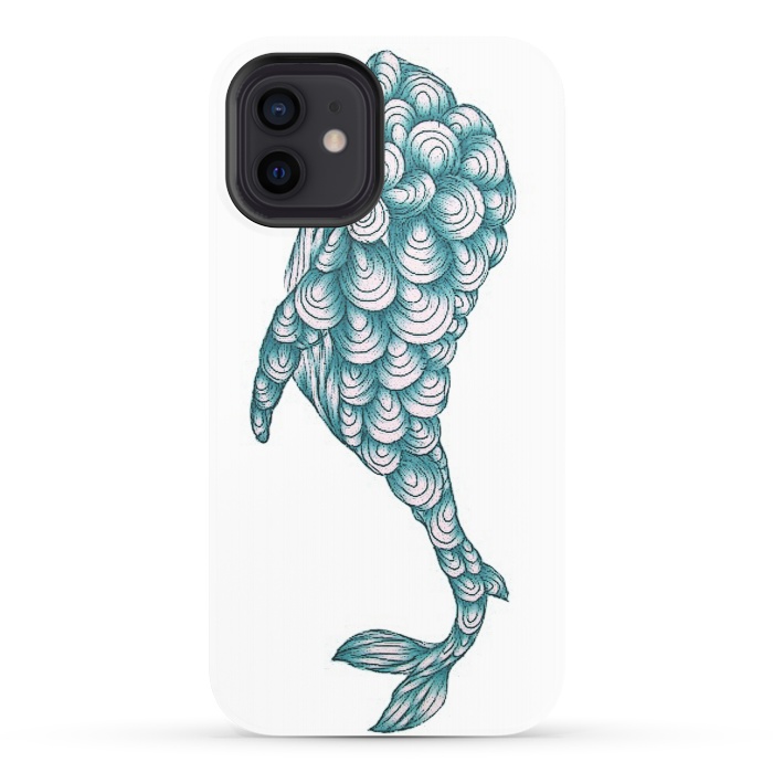 iPhone 12 StrongFit Turquoise Whale by ECMazur 