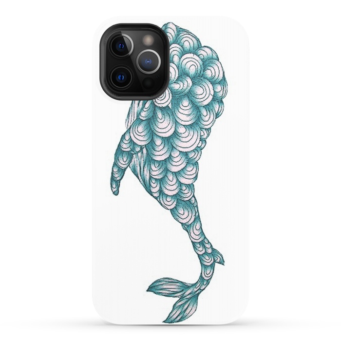 iPhone 12 Pro StrongFit Turquoise Whale by ECMazur 
