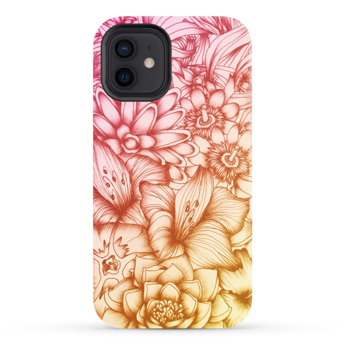 iPhone 12 StrongFit Tropical Flowers by ECMazur 