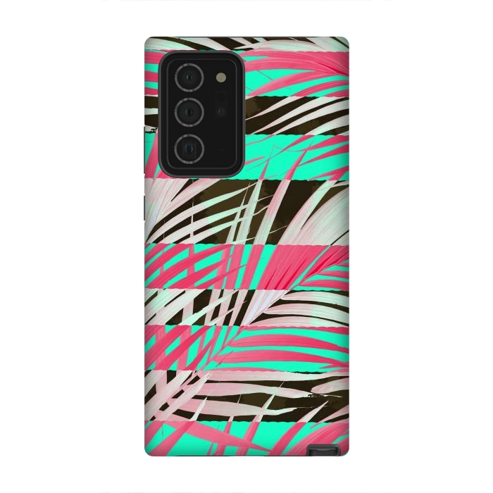 Galaxy Note 20 Ultra StrongFit Pink abstract coconut tree print design by Josie
