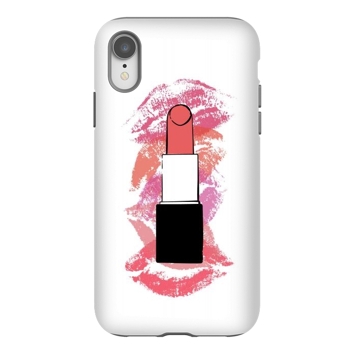 iPhone Xr StrongFit Lipstick Kisses by Martina
