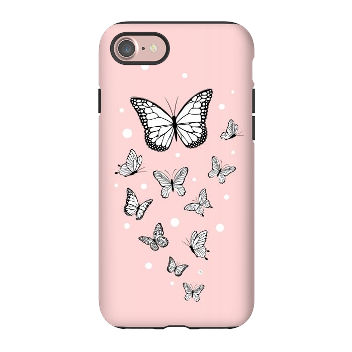 iPhone 7 StrongFit Pink Butterflies by Martina