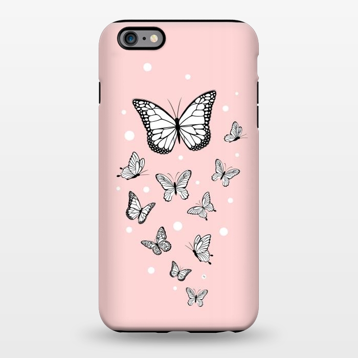 iPhone 6/6s plus StrongFit Pink Butterflies by Martina