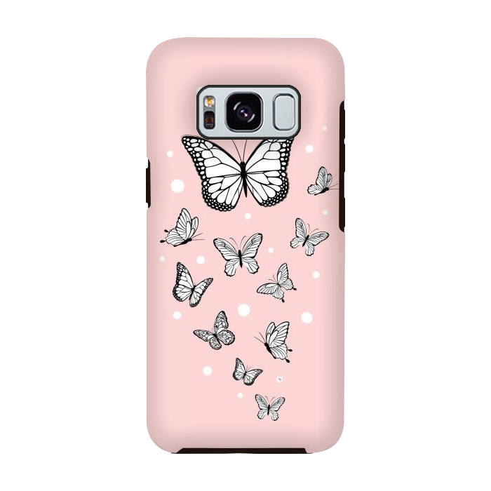 Galaxy S8 StrongFit Pink Butterflies by Martina