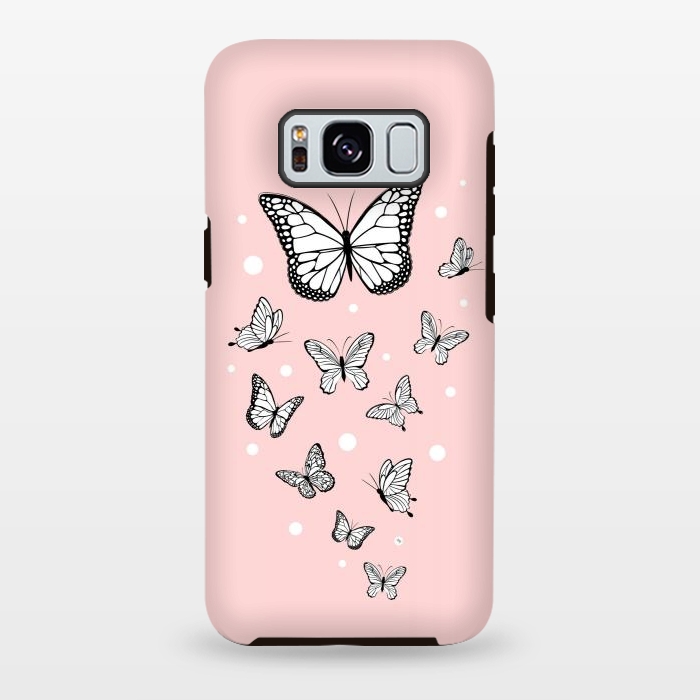 Galaxy S8 plus StrongFit Pink Butterflies by Martina
