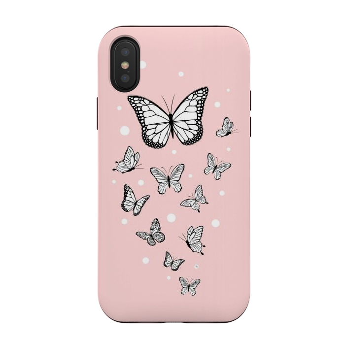 iPhone Xs / X StrongFit Pink Butterflies by Martina