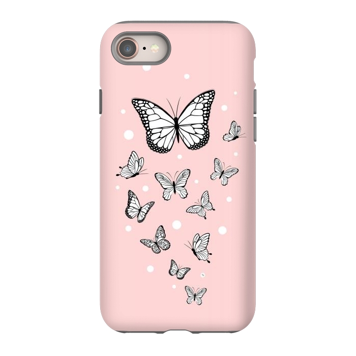 iPhone 8 StrongFit Pink Butterflies by Martina