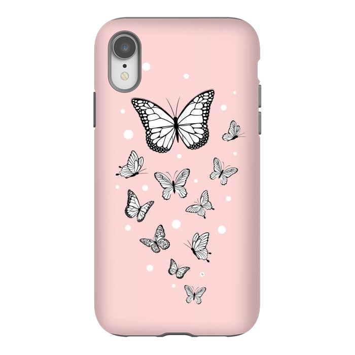 iPhone Xr StrongFit Pink Butterflies by Martina