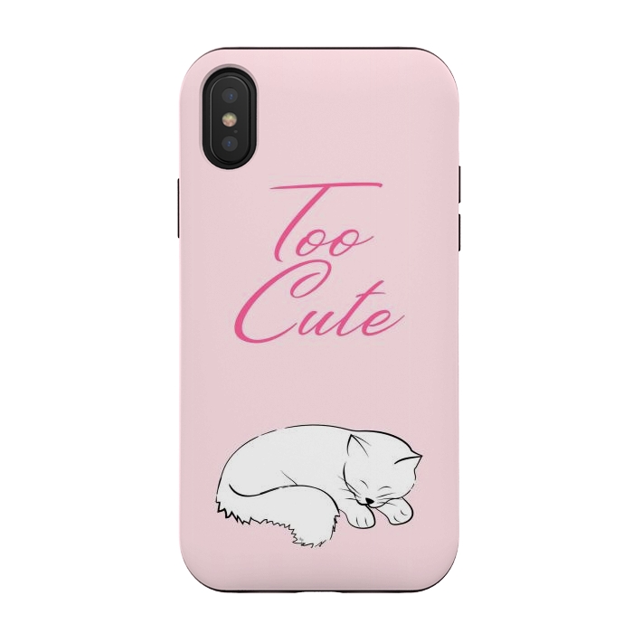iPhone Xs / X StrongFit Too cute pussy cat by Martina