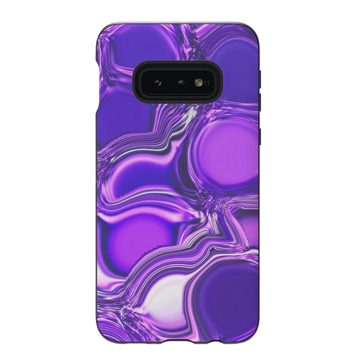 Galaxy S10e StrongFit Purple Bubbles by Martina