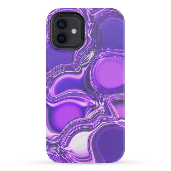iPhone 12 mini StrongFit Purple Bubbles by Martina