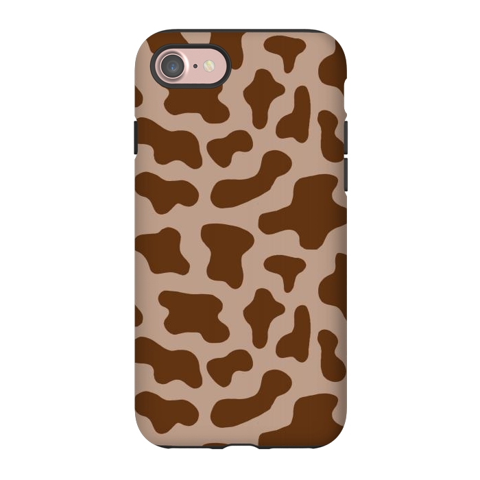 iPhone 7 StrongFit Chocolate Milk Brown Cow Print by Julie Erin Designs