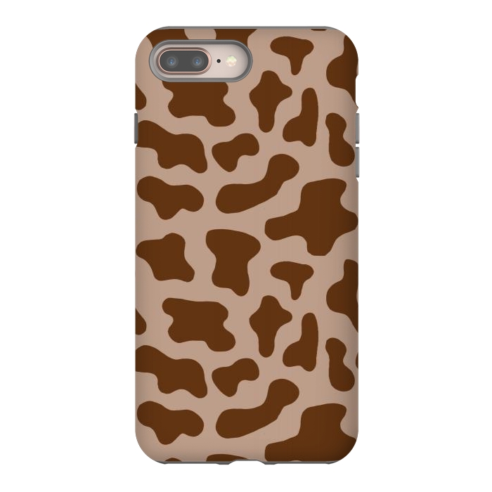 iPhone 7 plus StrongFit Chocolate Milk Brown Cow Print by Julie Erin Designs