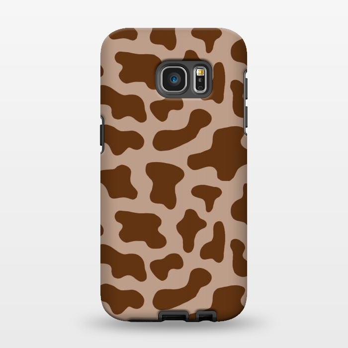 Galaxy S7 EDGE StrongFit Chocolate Milk Brown Cow Print by Julie Erin Designs