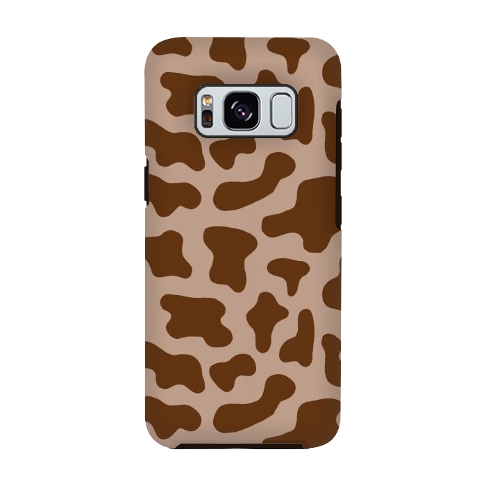 Galaxy S8 StrongFit Chocolate Milk Brown Cow Print by Julie Erin Designs