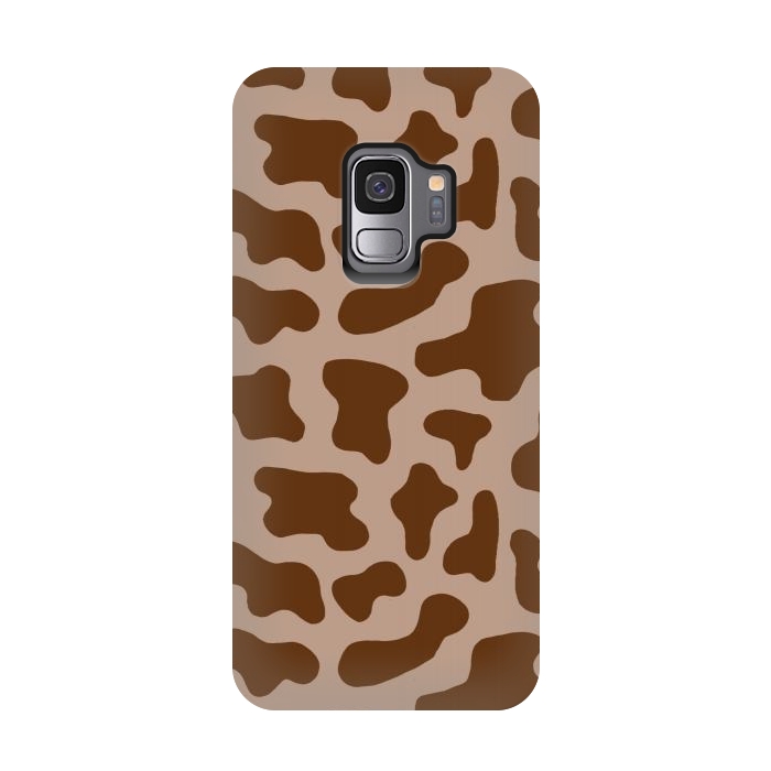 Galaxy S9 StrongFit Chocolate Milk Brown Cow Print by Julie Erin Designs