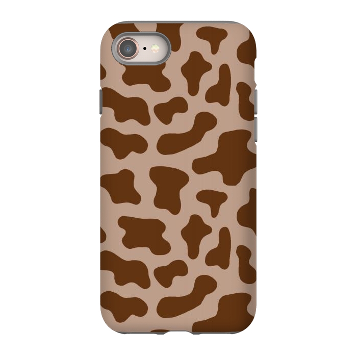 iPhone 8 StrongFit Chocolate Milk Brown Cow Print by Julie Erin Designs