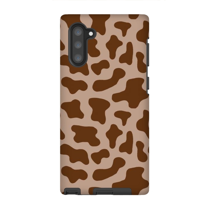 Galaxy Note 10 StrongFit Chocolate Milk Brown Cow Print by Julie Erin Designs