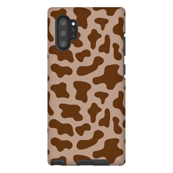 Galaxy Note 10 plus StrongFit Chocolate Milk Brown Cow Print by Julie Erin Designs