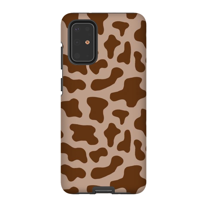 Galaxy S20 Plus StrongFit Chocolate Milk Brown Cow Print by Julie Erin Designs