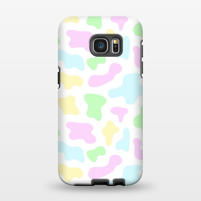 Galaxy S7 EDGE StrongFit Pastel Rainbow Cow Print by Julie Erin Designs