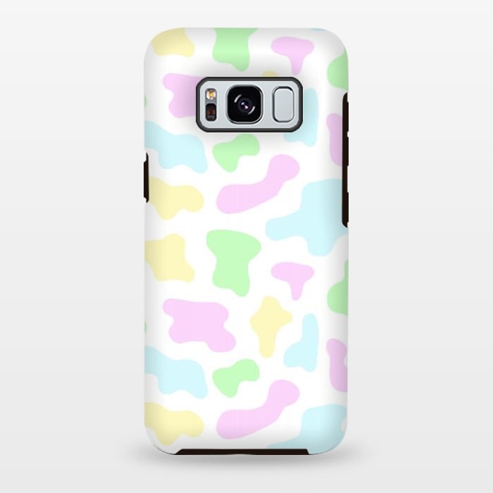 Galaxy S8 plus StrongFit Pastel Rainbow Cow Print by Julie Erin Designs