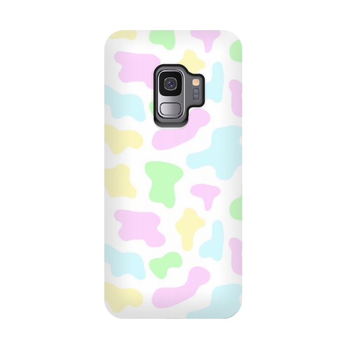 Galaxy S9 StrongFit Pastel Rainbow Cow Print by Julie Erin Designs