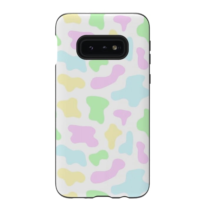 Galaxy S10e StrongFit Pastel Rainbow Cow Print by Julie Erin Designs