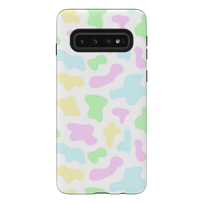 Galaxy S10 StrongFit Pastel Rainbow Cow Print by Julie Erin Designs