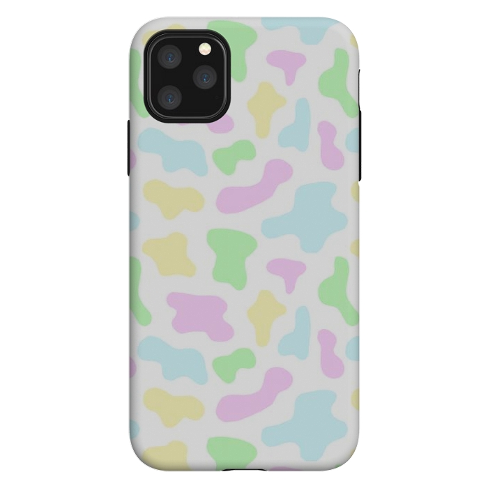 iPhone 11 Pro Max StrongFit Pastel Rainbow Cow Print by Julie Erin Designs