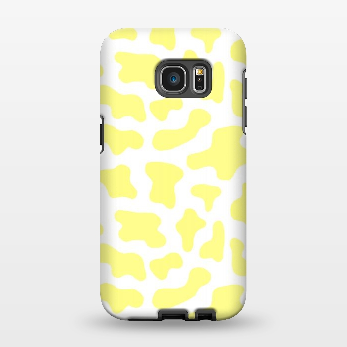Galaxy S7 EDGE StrongFit Yellow Cow Print by Julie Erin Designs