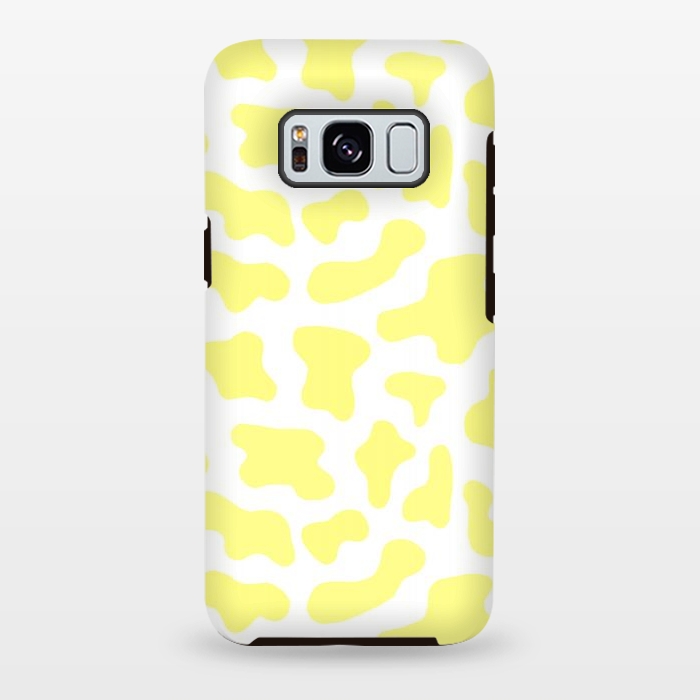 Galaxy S8 plus StrongFit Yellow Cow Print by Julie Erin Designs