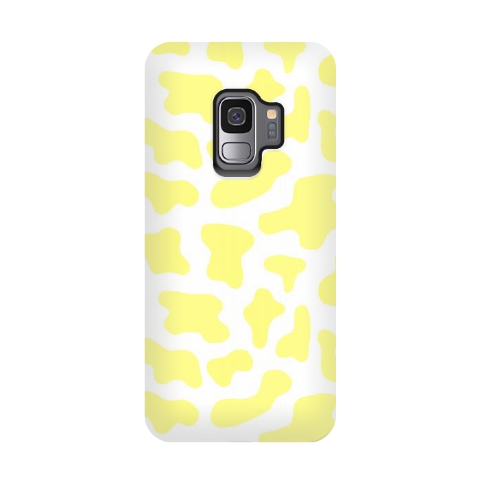 Galaxy S9 StrongFit Yellow Cow Print by Julie Erin Designs