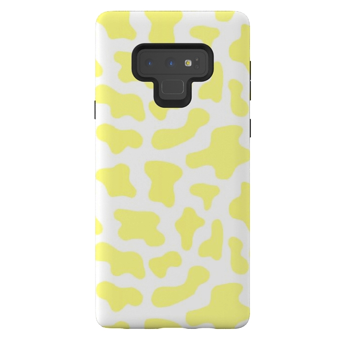 Galaxy Note 9 StrongFit Yellow Cow Print by Julie Erin Designs